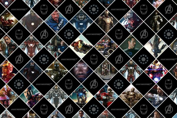 Iron Man collage of diamonds