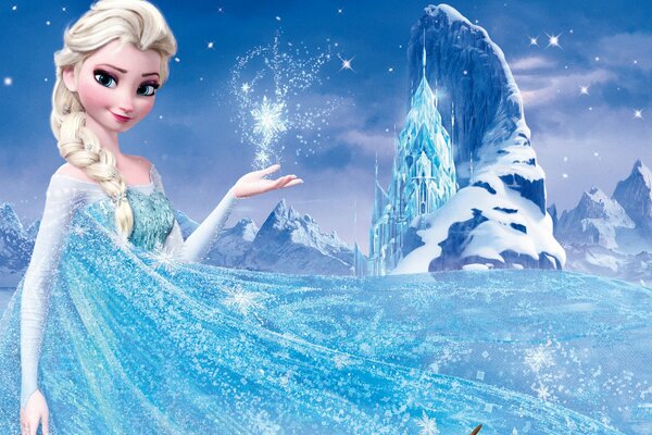 Elsa w górach z Krainy Lodu
