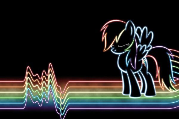 Pony arcobaleno al neon