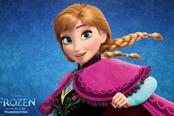 La encantadora Anna de dibujos animados Frozen