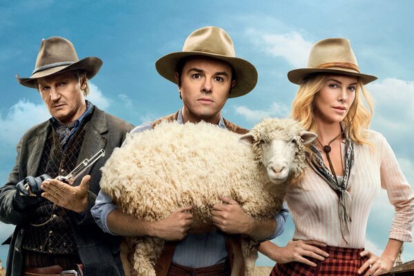 Seth McFarlane, Charlize Theron, Liam Neeson et le mouton