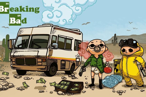 Screensaver dei cartoni animati di Breaking Bad