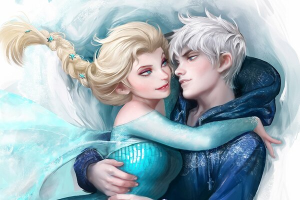 Personajes de dibujos animados Frozen y Jack