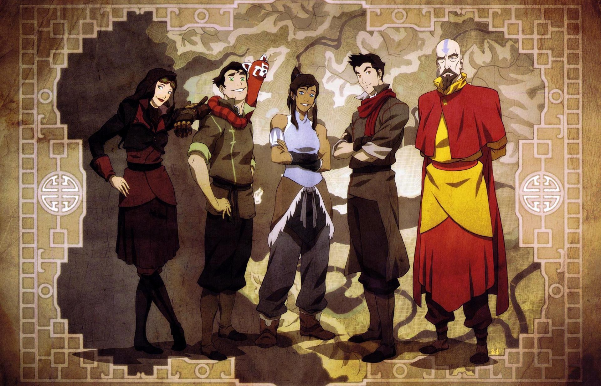 la leyenda de korra avatar: la leyenda de korra korra avatar avatar asami sato bolin mako tenzin pubu amigos mapa