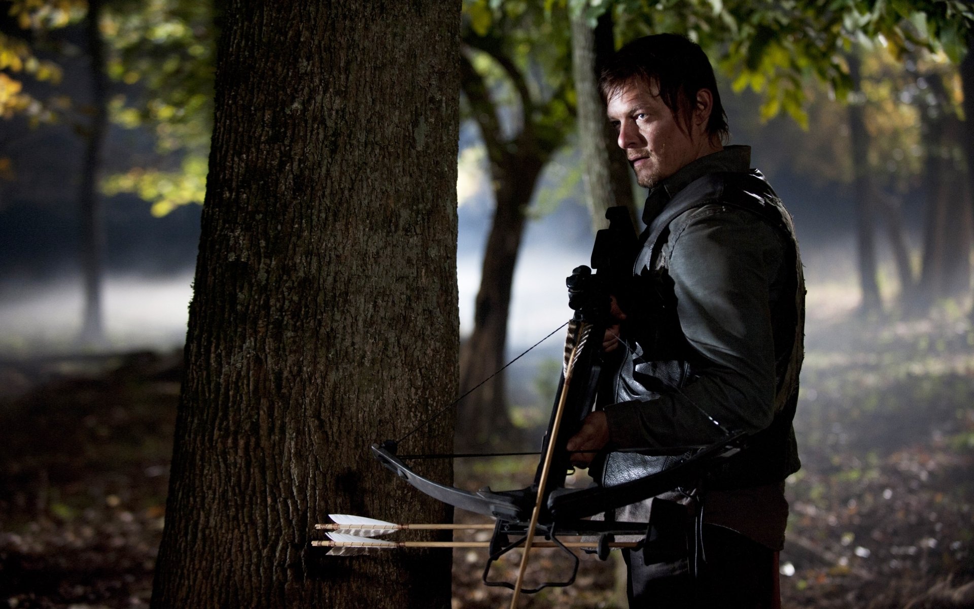 the walking dead the walking dead serie de televisión zombies daryl dixon norman reedus ballesta bosque