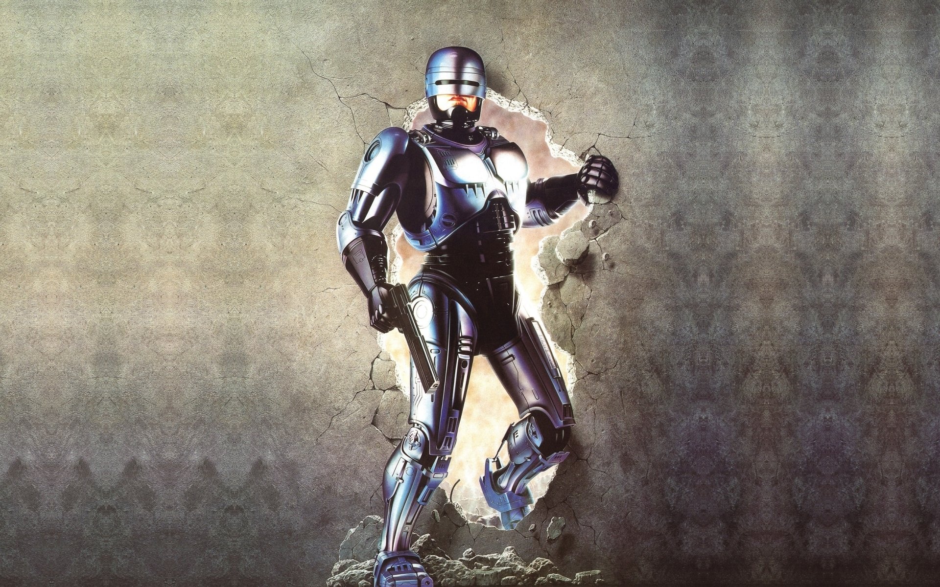 robocop robot policier cyborg mur fond