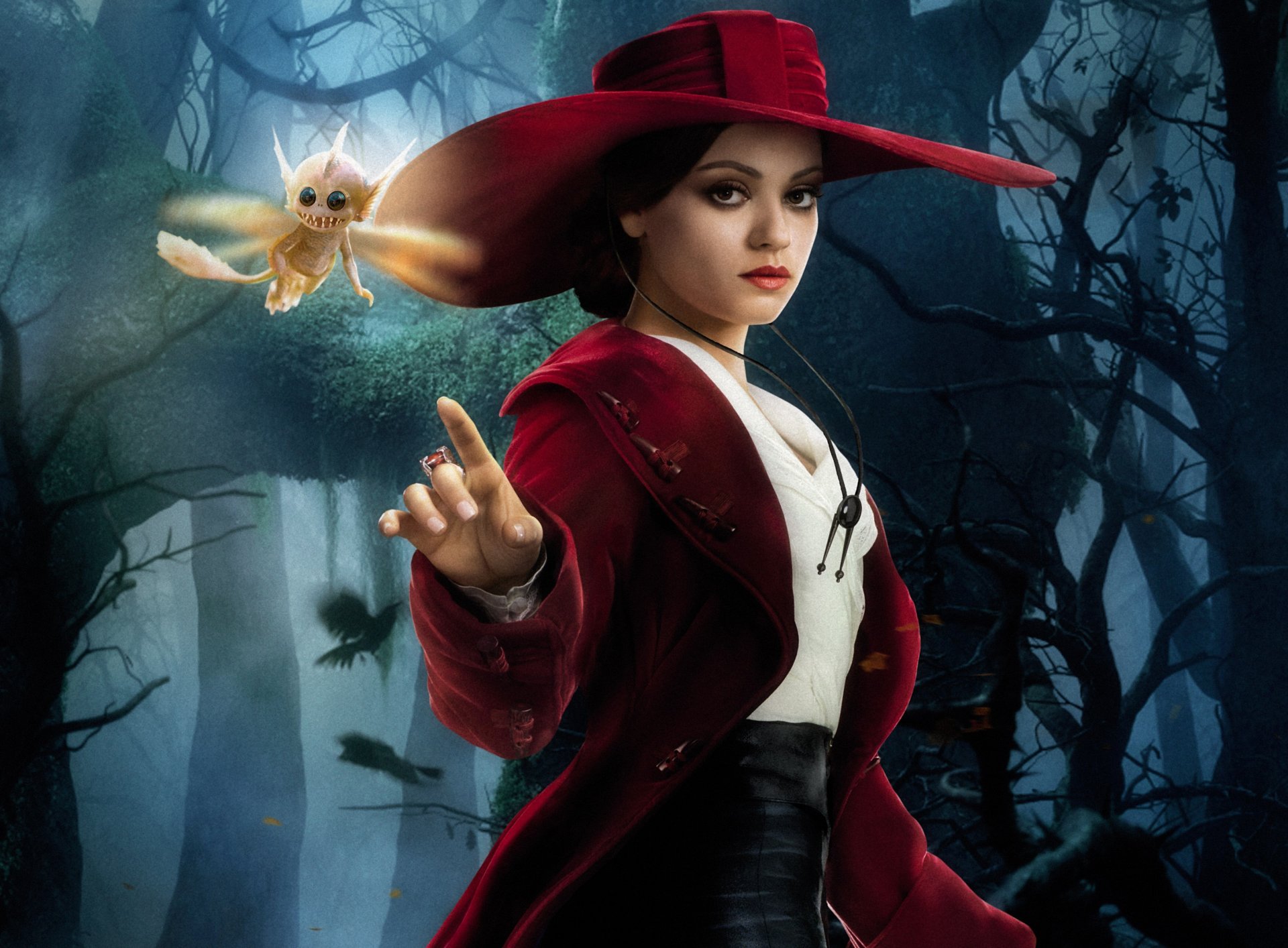 oz: grande y terrible oz: grande y poderoso chica bruja sombrero bosque mila kunis theodora