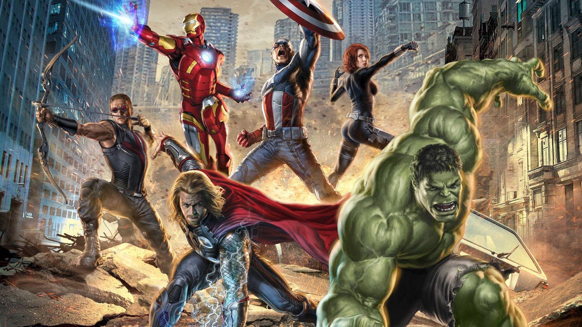 avengers iron man hawkeye captain america veuve noire thor hulk super-héros film aventure action science fiction art