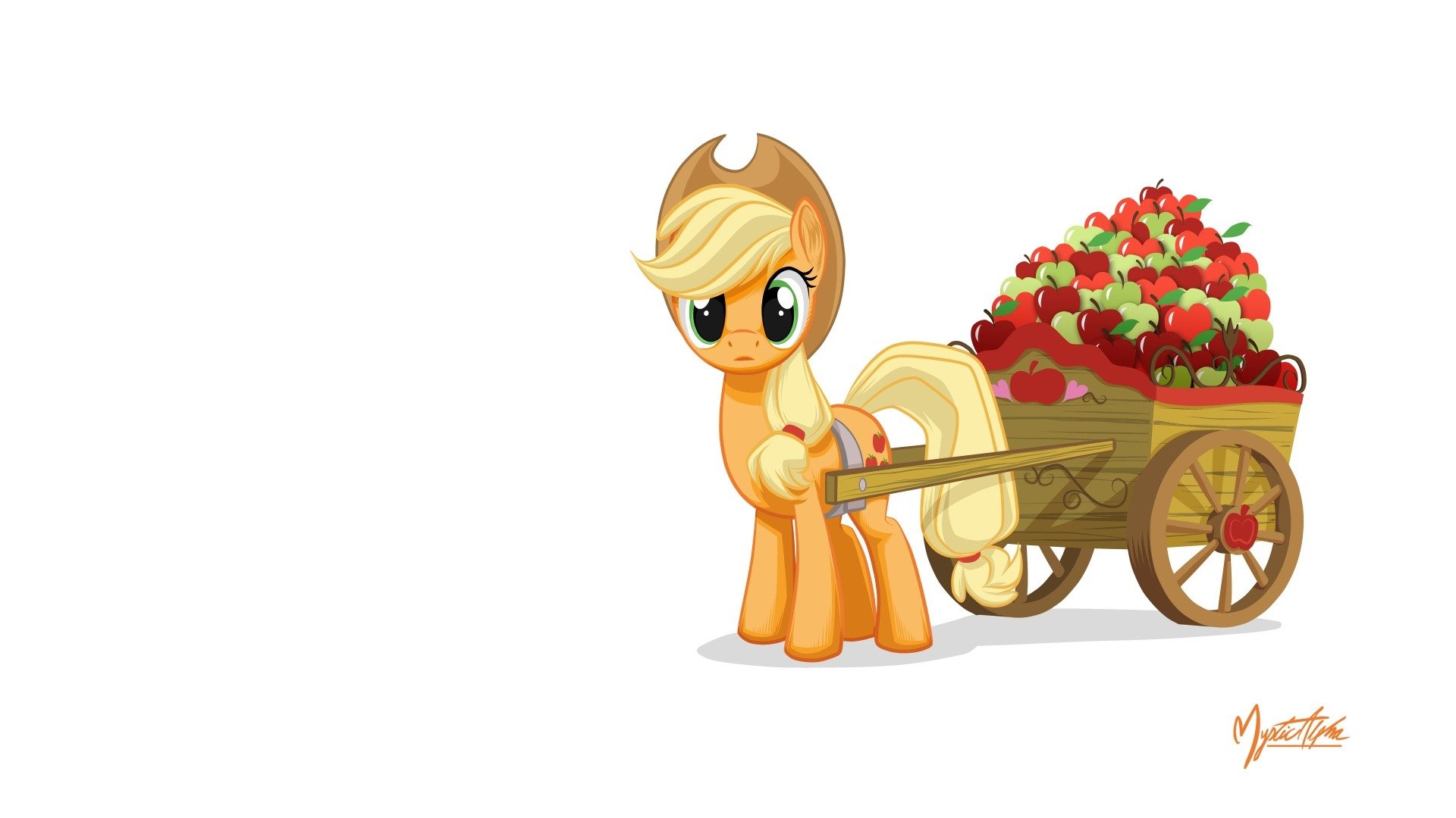 my little pony ponies applejack wagon apples mysticalpha