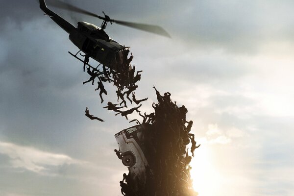 Helicopter zombie flight movie