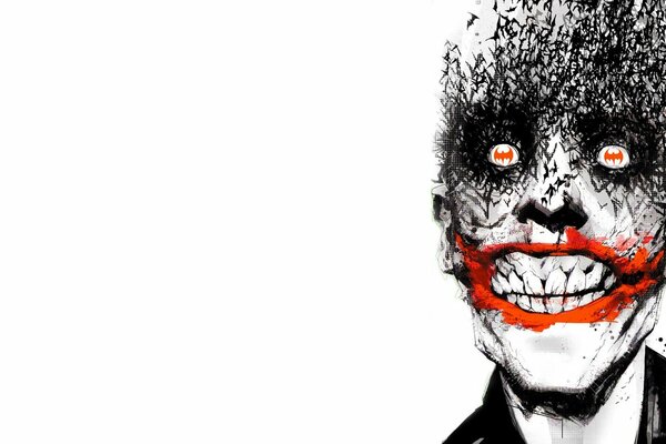 Das Lächeln eines Jokers aus dem Betman-Film