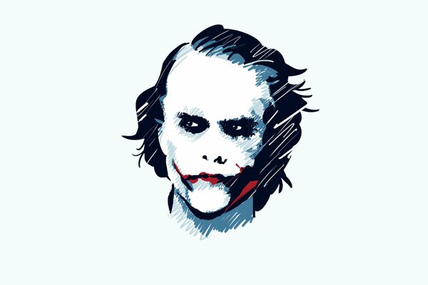 Pintura dibujada con el Joker en el fondo del papel pintado blanco