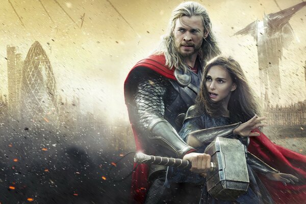 Cadre où Thor sauve une fille