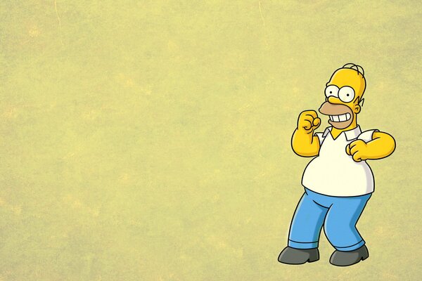 Homer Simpson danse et sourit