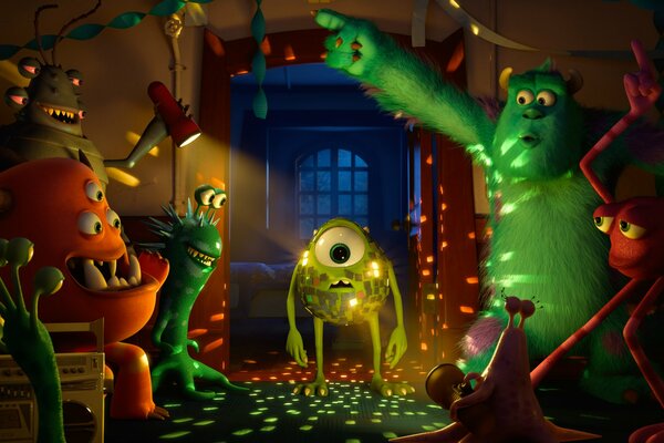 Monster Party from the cartoon Monsters University .