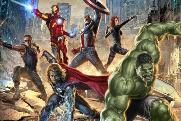 Fantastische Avengers im Kampf gegen den Feind