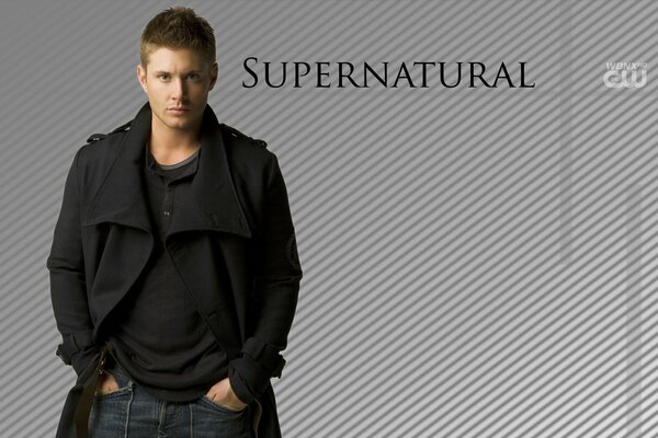 Fond d écran avec l acteur de la série télévisée Supernatural. Acteur Jensen Ackles. Dean Winchester fond d écran de la série