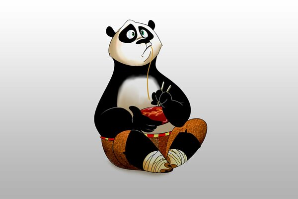 Kunst Kung Fu Panda auf weißem Hintergrund