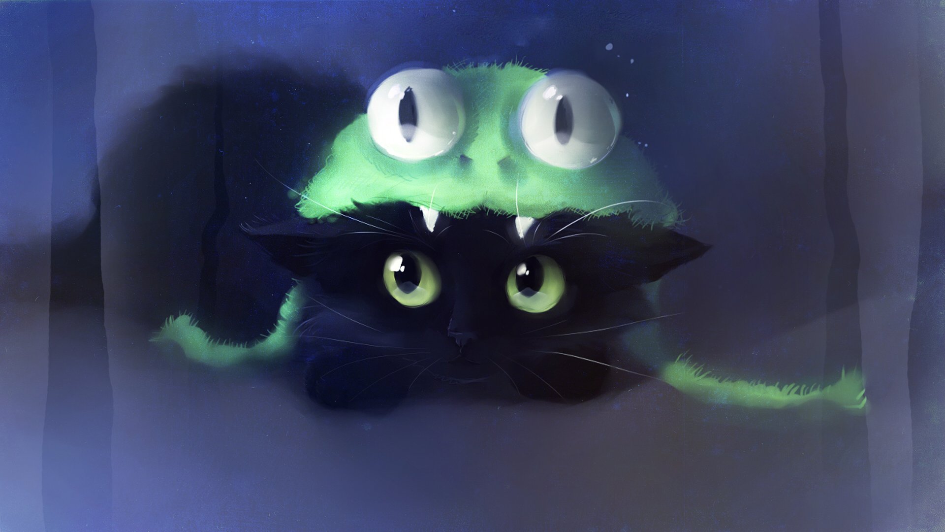 cat cat kitten hat frog look drawing not team frog artist apofi