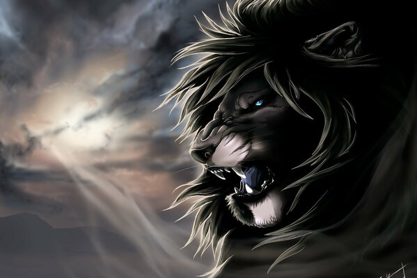 León hocico ira oscuridad