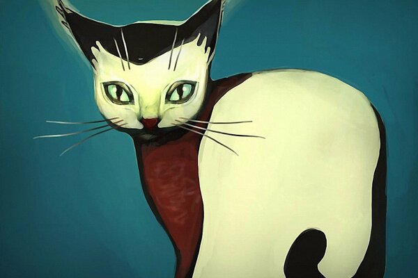 Disegno di un gatto selvatico in stile art
