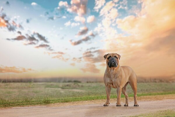 A beautiful sunset and a man s friend