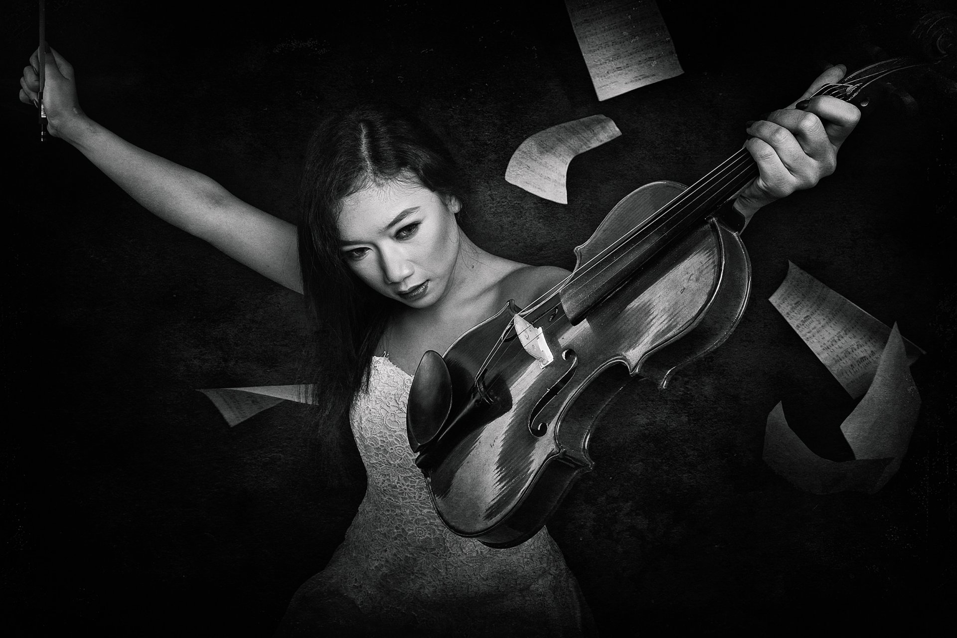 fille notes violon