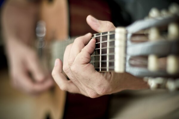 Playing the guitar - strings of the soul