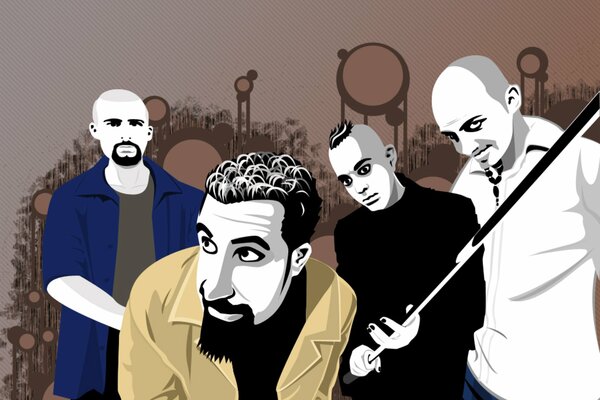 Abbildung der berühmten Band System of a Down