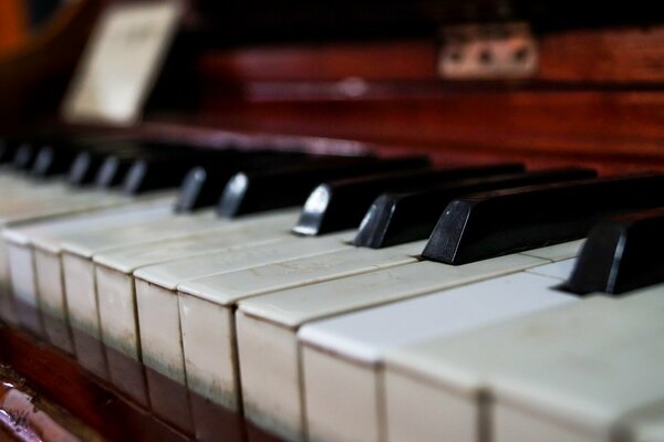 Piano keys close-up