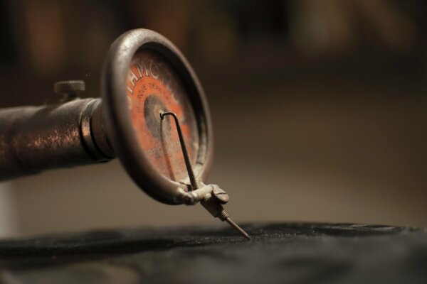 The gramophone needle bent, broke and rusted