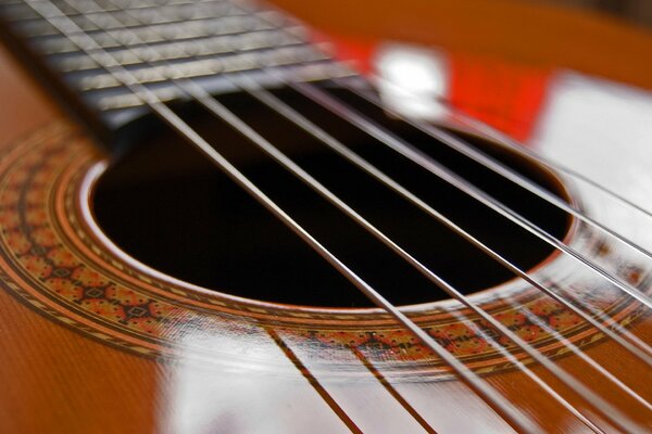 Guitar strings close up