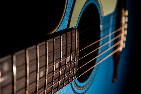 Guitar strings close up