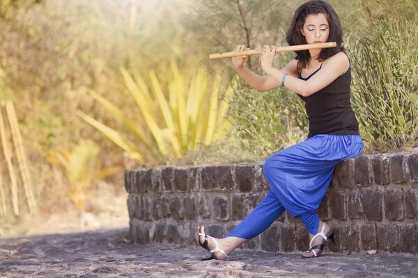 Beautiful anupama negi anee plays the flute