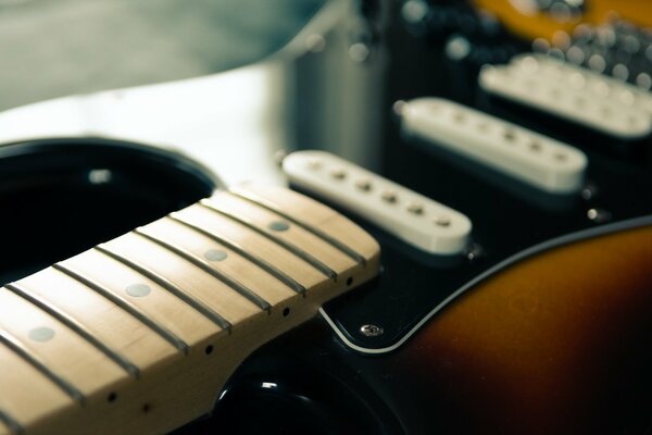 Guitar neck close-up