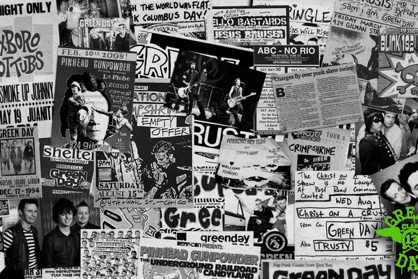 Collage di artisti punk rock