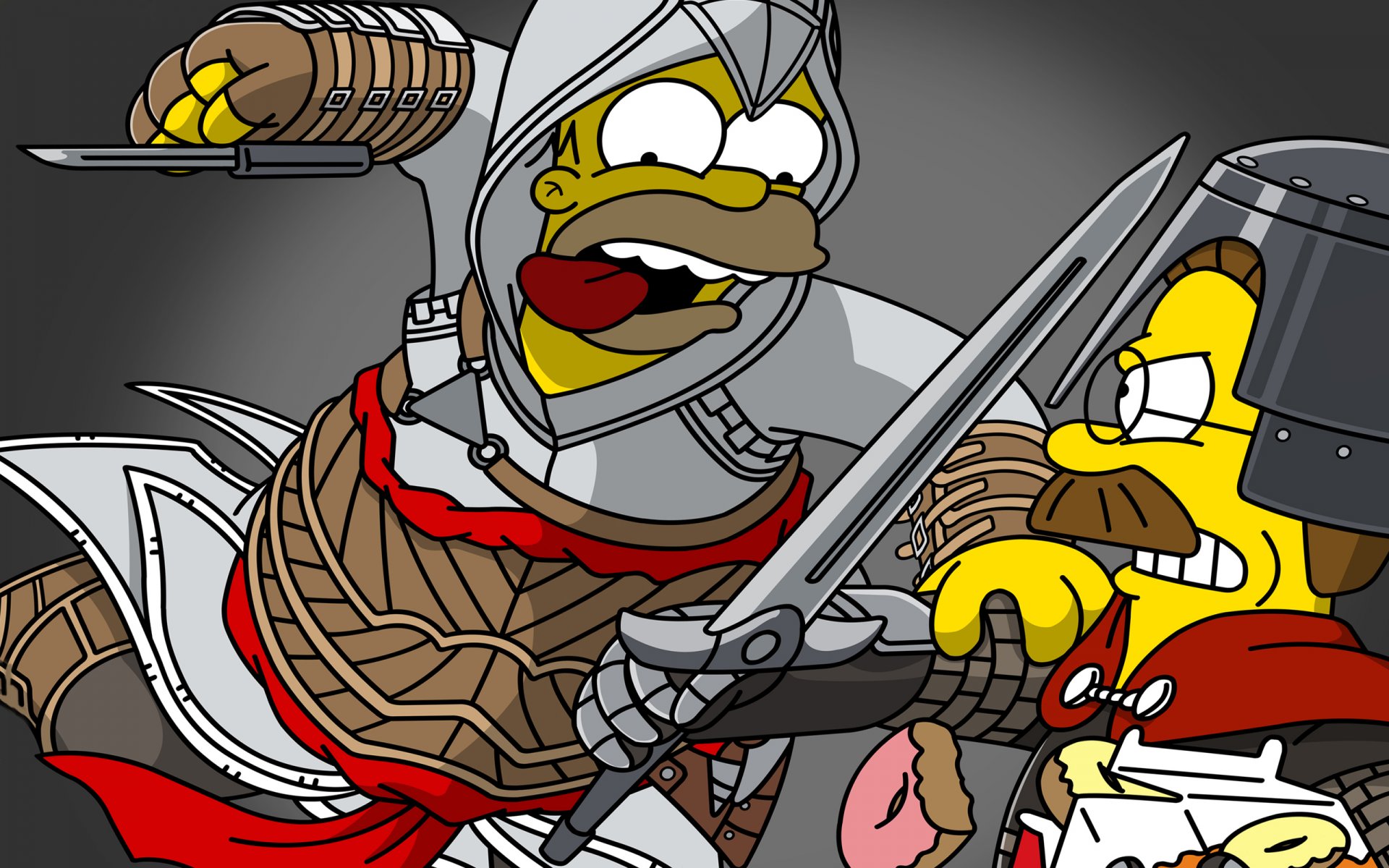 homer simpson assassin creed ned flanders les simpsons homer art