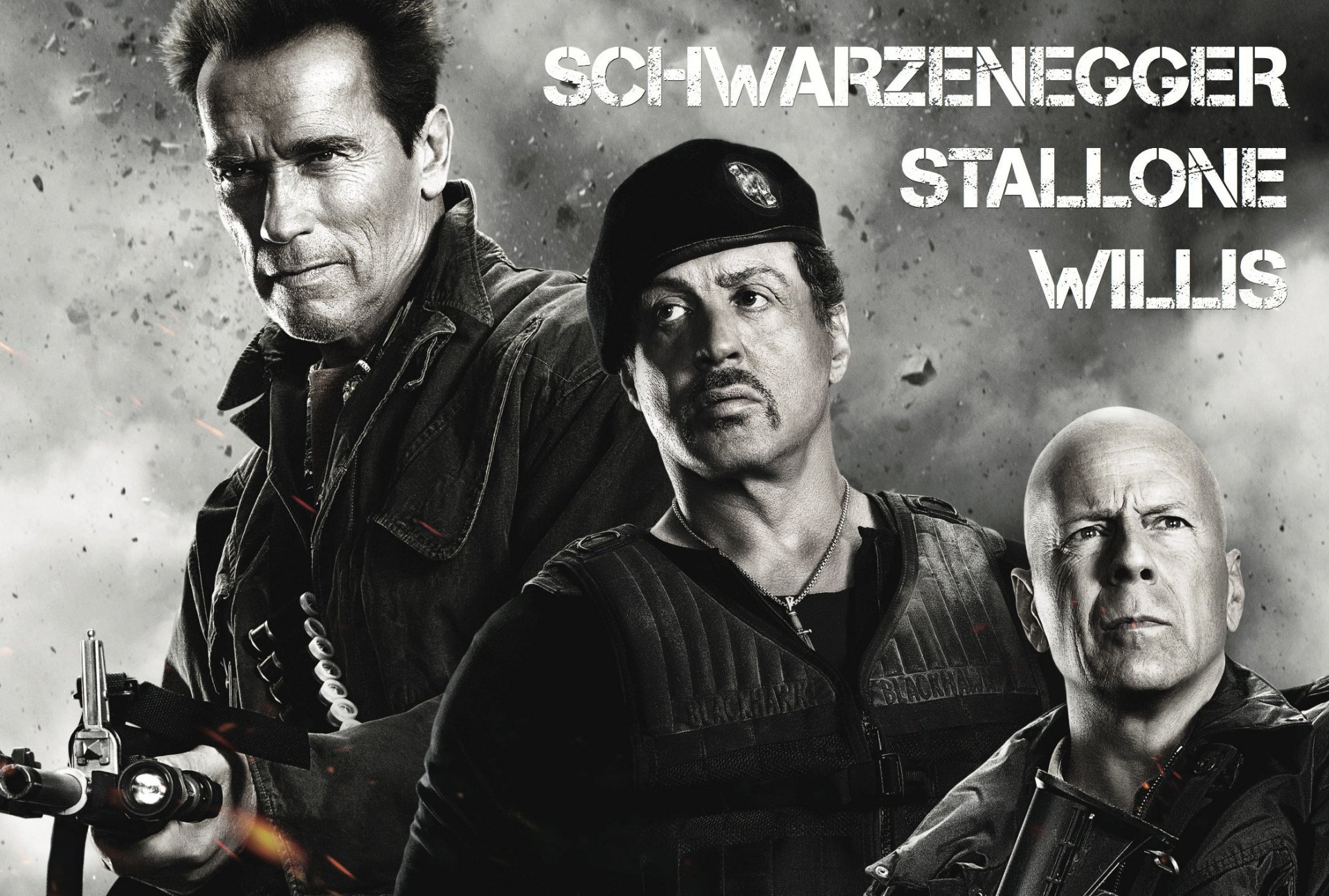 expendables 2 sylvester stallone barney ross bruce willis church arnold schwarzenegger gouttière