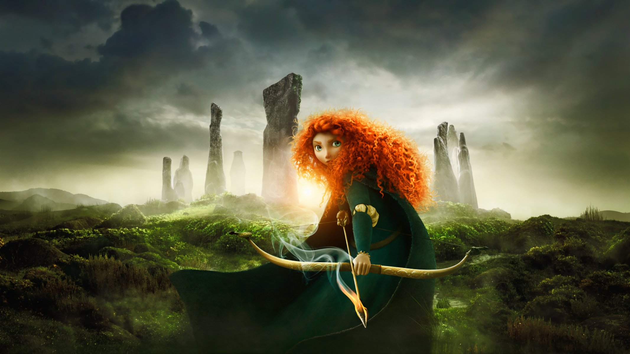 film disney pixar prinzessin merida schottland rotes haar braves herz cartoon pixar rotes mädchen bogenschützin krieger