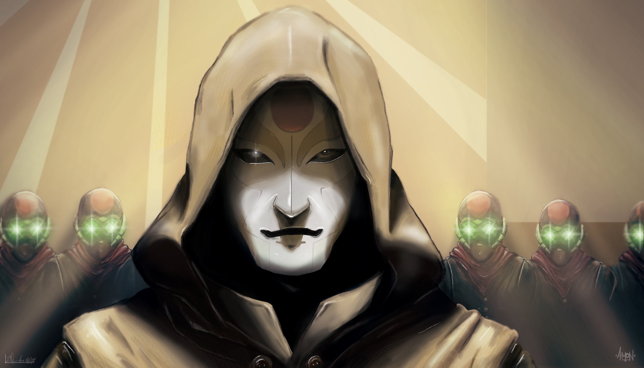 art la légende de korra amon chi-bloquants capot masque éclat