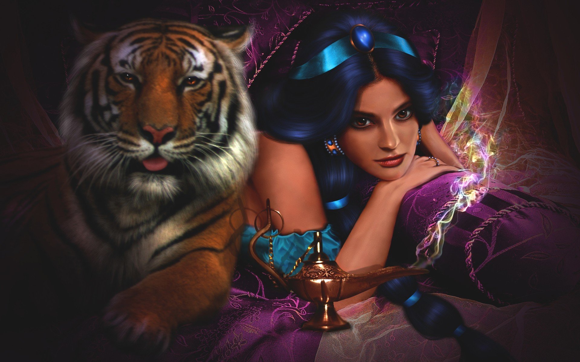 aladyn disney jasmine aladdin tygrys bajka dziewczyna jasmine aladyn disney anime