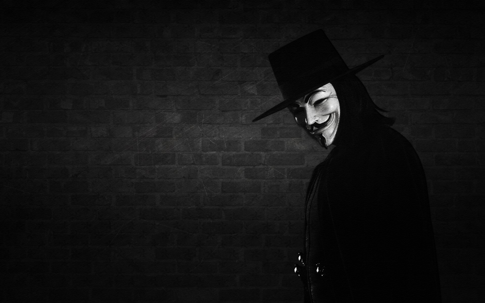 v-per vendetta v per vendetta maschera sorriso anonimo muro sfondo bianco e nero