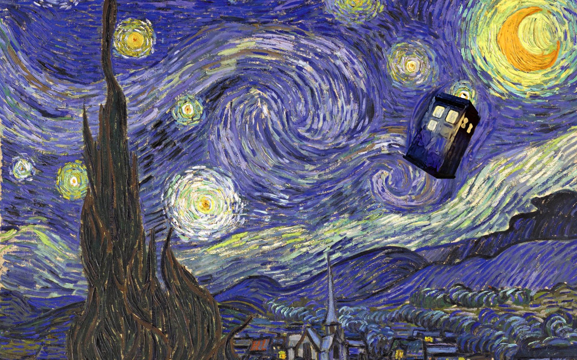 vincent van gogh la noche estrellada sternennacht tardis