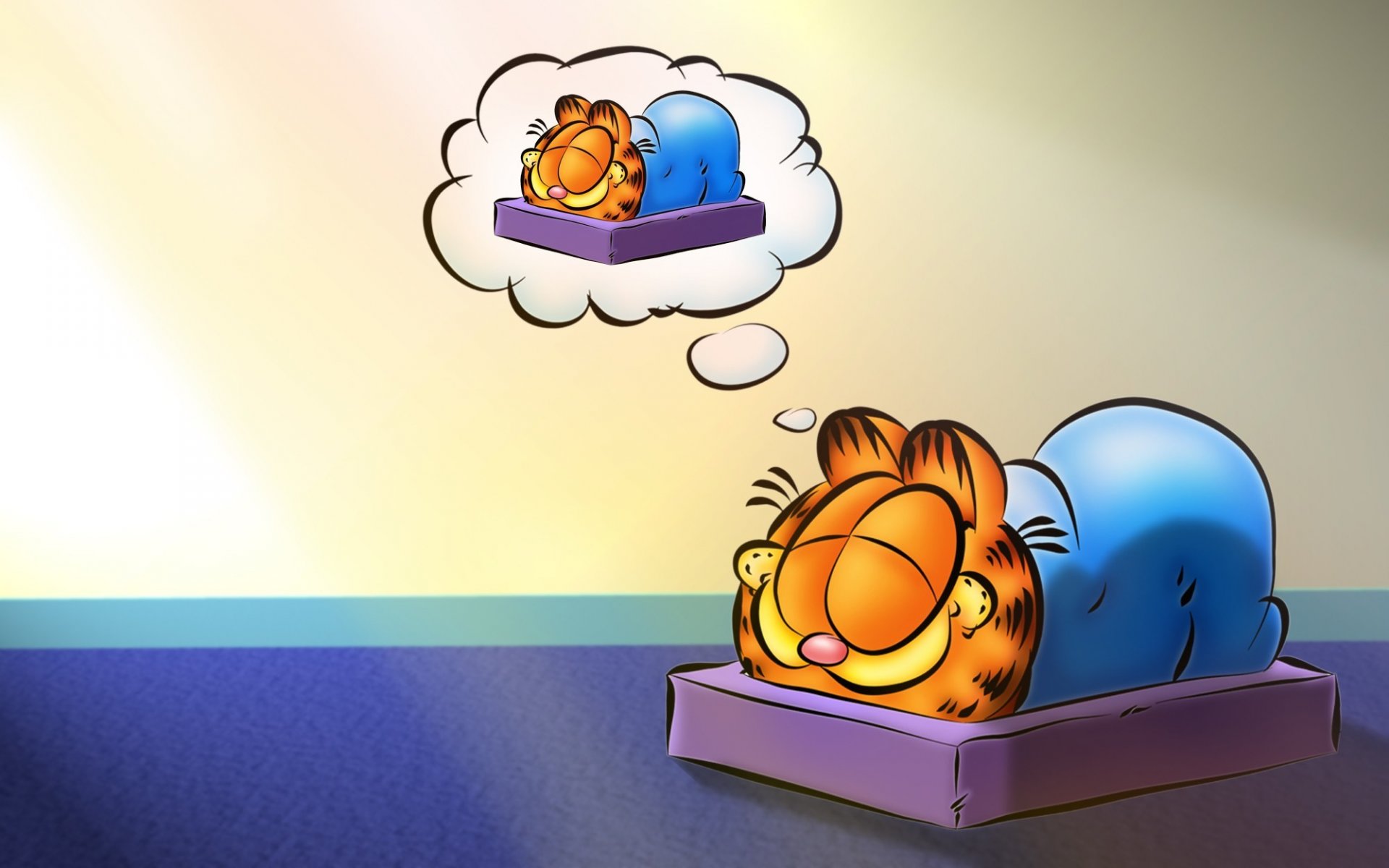 garfield cartoon cat sleeping dream