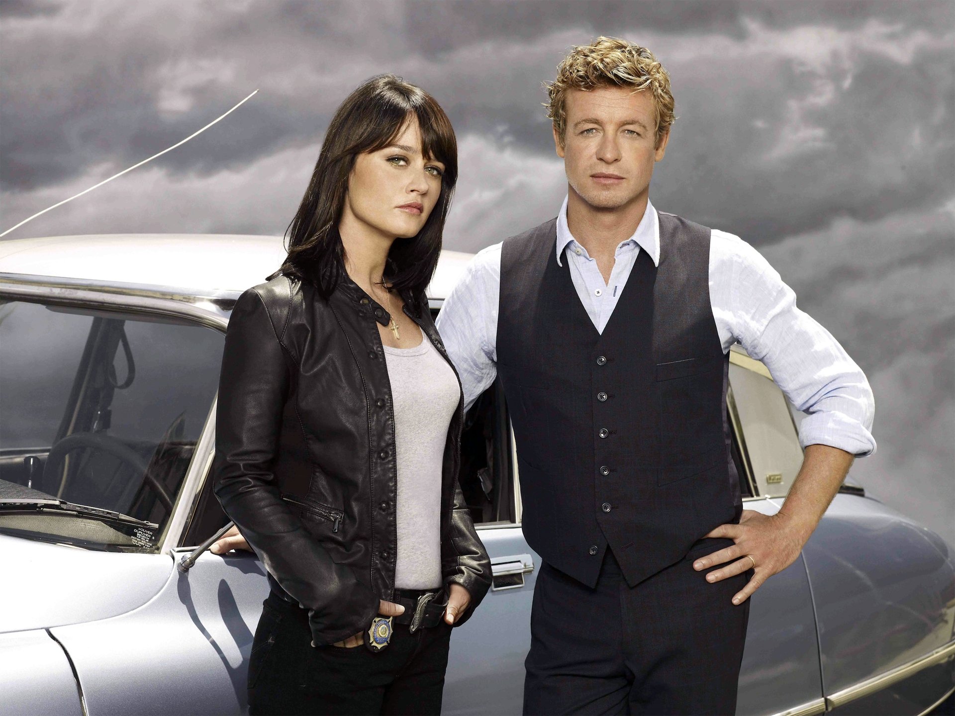 mentalist simon baker patrick jane robin tanney tanney teresa lisbon tv-serie hintergrundbilder hd