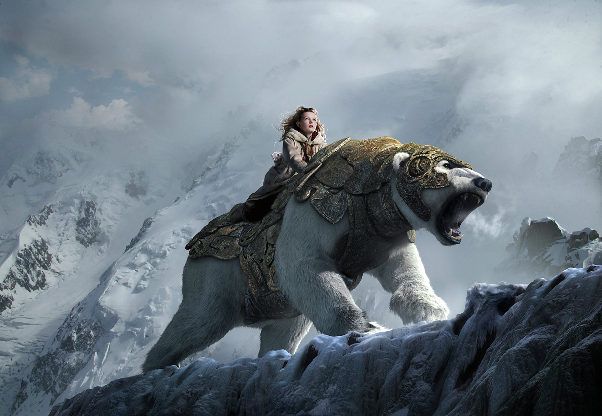 the golden compass bear girl snow mountain