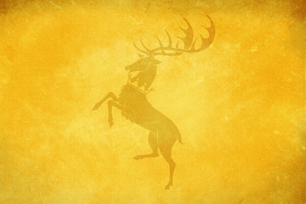 Deer on a yellow background