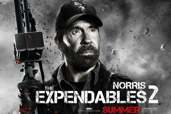 Poster Expendables 2 mit Chuck Norris