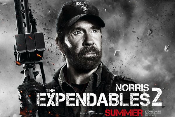 Poster of The Expendables 2 with Chuck Norris