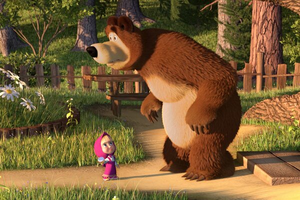 Cartoon Masha and the Bear wallpaper